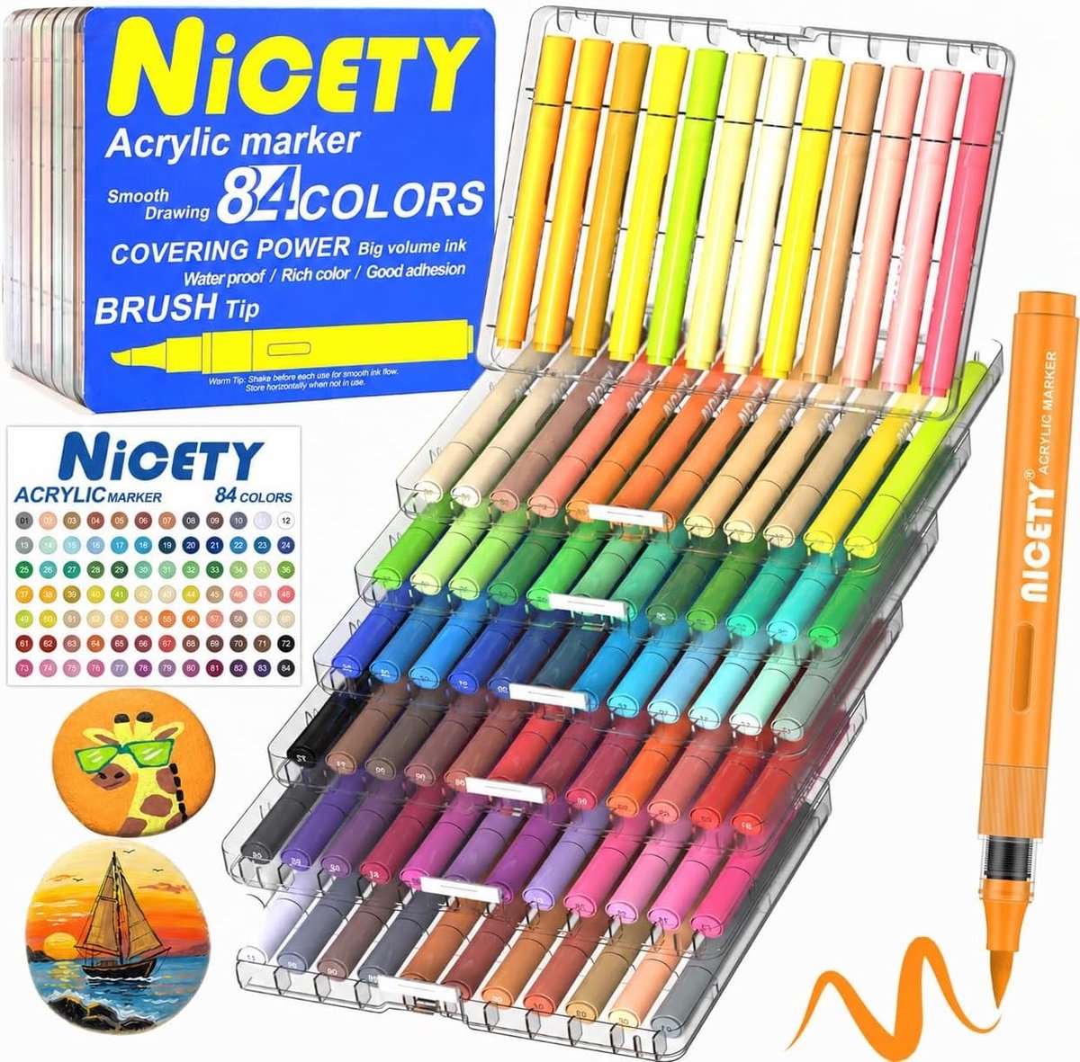 Acrylverf Stiften - Multicolor - Flexibele Penseelpunt - Waterbestendig - Voor Creatieve Geesten