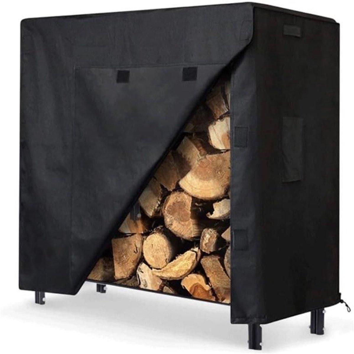 Brandhout Rekhoes - Houtopslag Hoes - Buiten Beschermen - Waterdicht Oxford Materiaal - 48x24x42 inch - Zwart