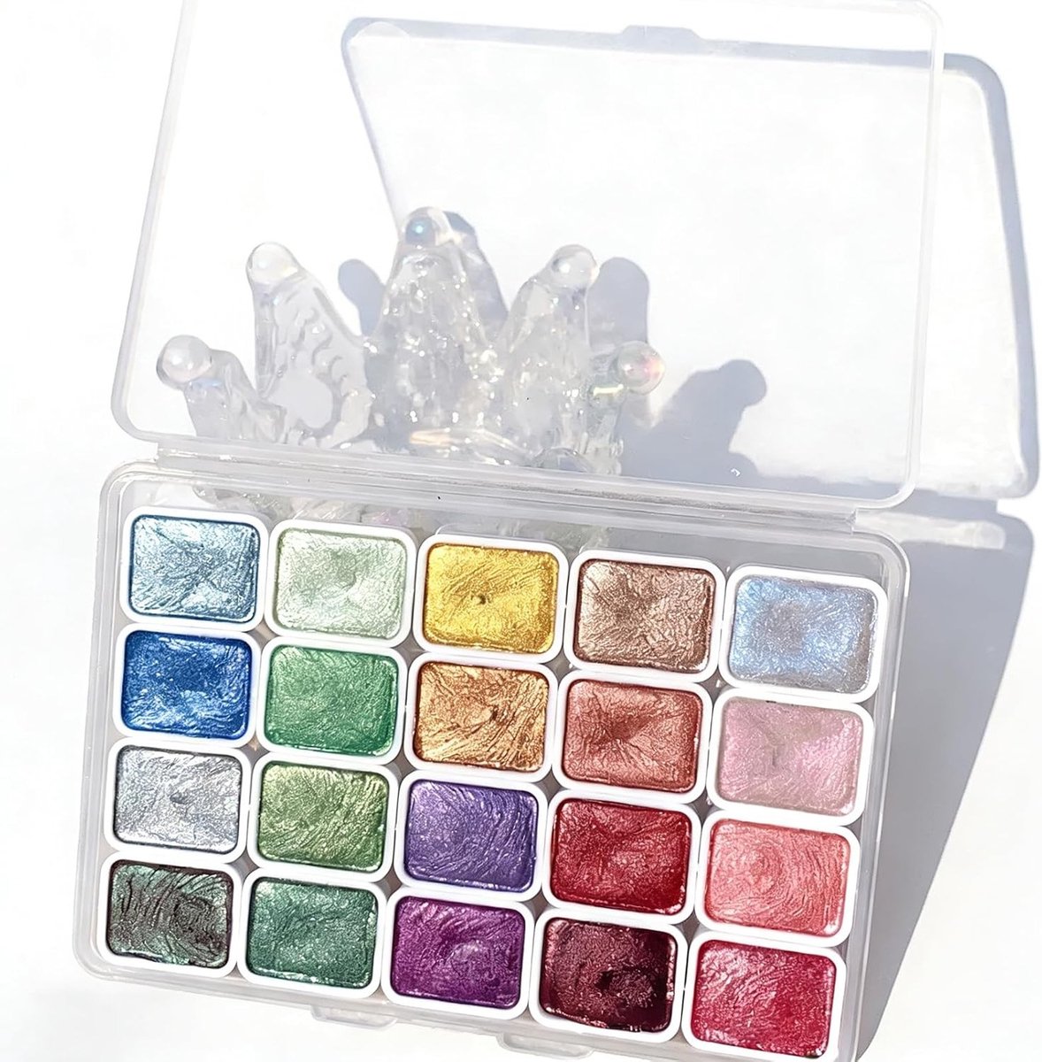 Waterverf Set met 20 Kleuren in Parelschijn voor Schilderen, Kalligrafie, Nagelkunst en Creatieve Projecten