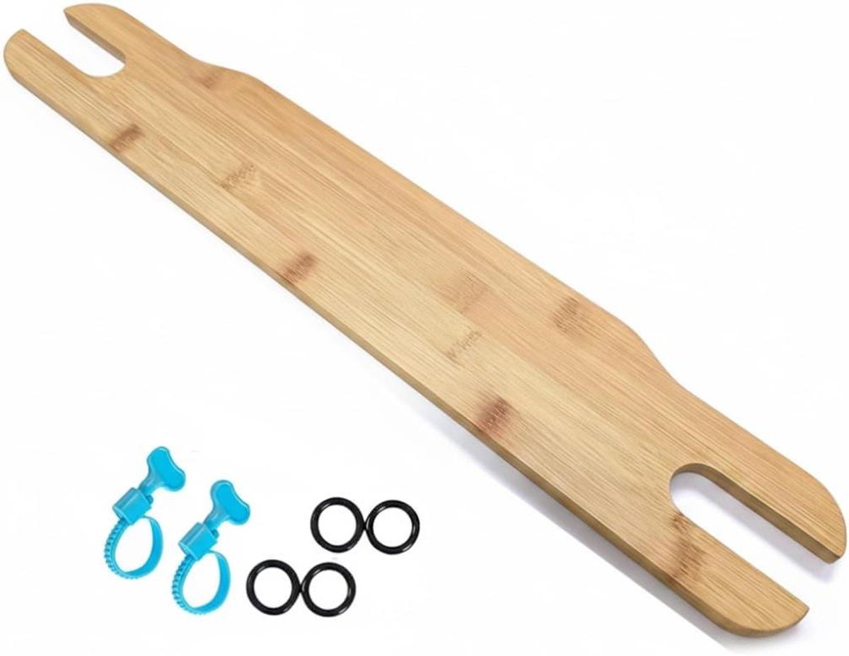 Kinderstoel Voetsteun - Houten Voetenbank - Comfortabel Zitten - Verstelbare Hoogte - 50 x 9.35 cm - Houtkleur