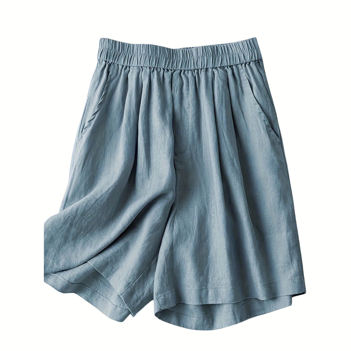 Currero Korte Linnen Broek Dames Zomerbroek Volwassenen Korte Broek Shorts Strandbroek Zomer Ibiza Stijl Hemelsblauw