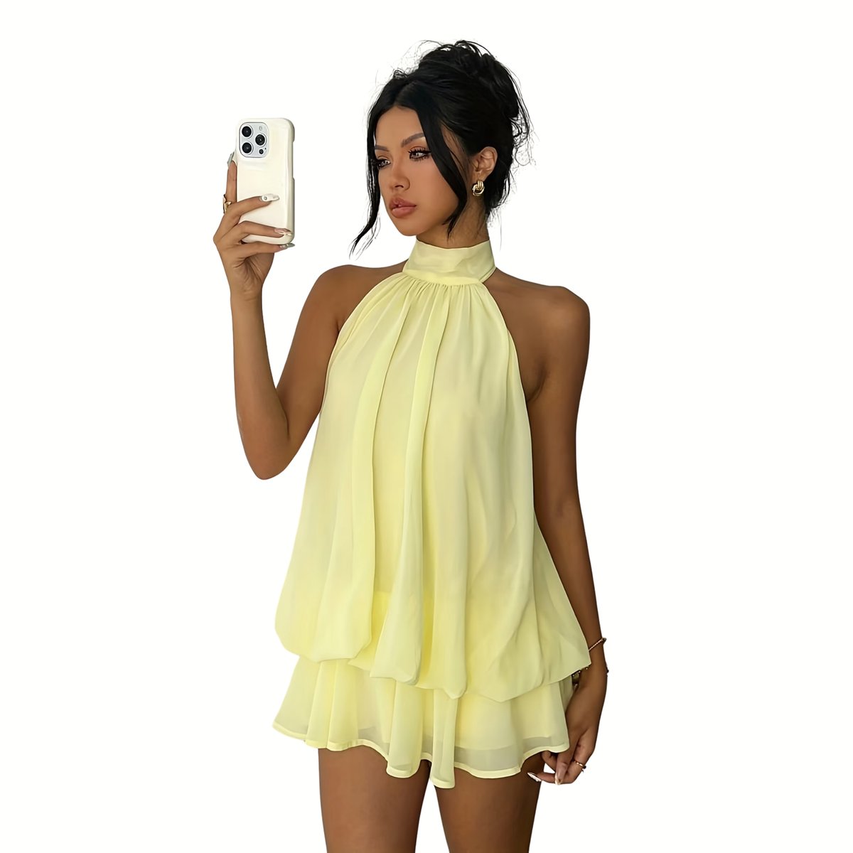 Currero Zomerjurk Dames Zomerjurken Volwassenen Vrouwen Midi Jurk Ibiza Stijl Sundress Dress XS Geel