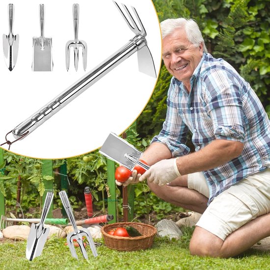 Tuingereedschap Set - Planten Schep - Bodem Bewerken - Roestvrij Staal - 40x15x5 cm - Zilver van Tuingereedschap. — afbeelding 2