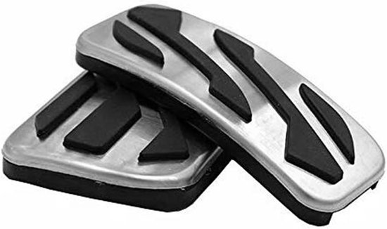 Pedaalhoezen Set - Rem Gaspedaal - Veilig Rijden - Antislip Oppervlak - 2 Stuks - Zilver Zwart — afbeelding 3