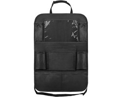 Autostoel Organizer - Kinderzitje Organizer - Reizen met kinderen - Met tabletvenster - 10 vakken - Zwart