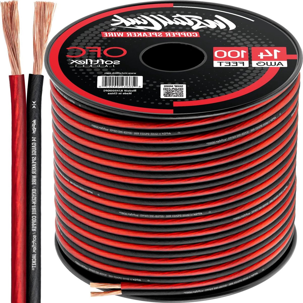 Luidsprekerkabel - Speakerdraad Audio - Muziek Afspelen - Zuurstofvrij Koper - 100 voet - Rood