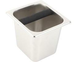 Koffie klopbox - Espresso afvalbak - Koffiedik Verwijderen - Roestvrij staal - Groot formaat - Zilver