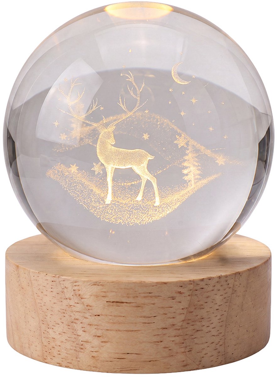 Clayre & Eef Tafellamp Bruin Hout