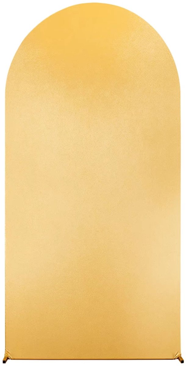 Gouden Boog Achtergrondhoes 120cm - Elastisch en Glanzend U-Vormig design - voor feest en fotografie - Goud Polyester - Zilver 80 cm