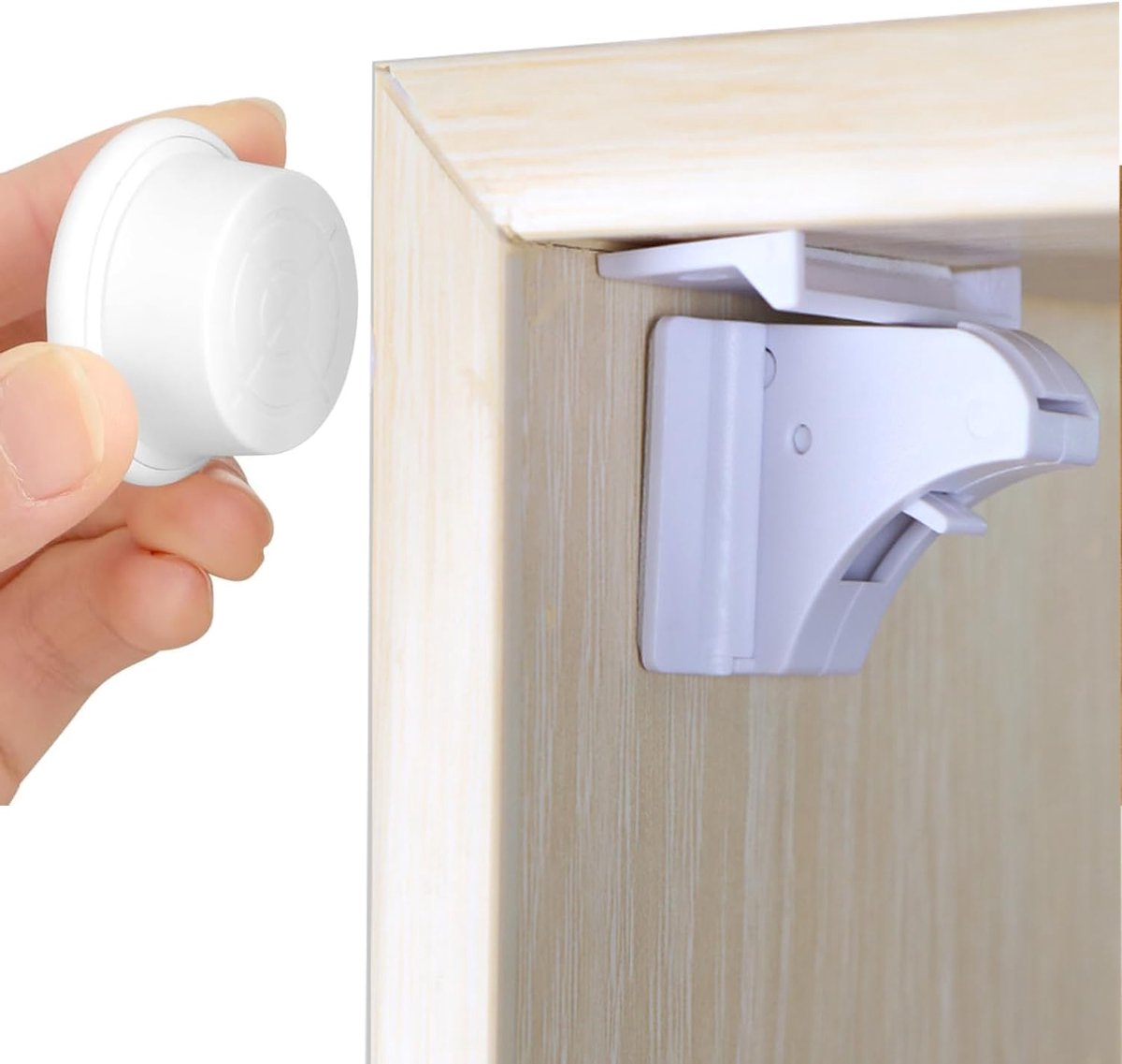 SnelShoppen - Magnetische Kinderveiligheidssloten voor Kasten en Lades - Wit - Eenvoudige Installatie zonder Gereedschap - Veiligheid voor Kinderen