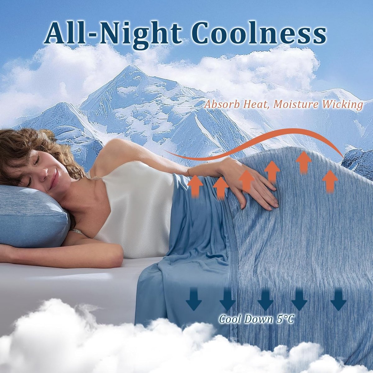 SnelShoppen - Koelende Dekens - Dubbelzijdige Koel Dekens met Japanse Arc-Chill 3.0 Technologie - Lichtgewicht Ademend Koeldeken voor Bed, Bank, Reize