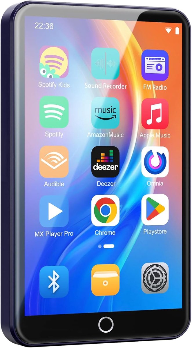 SnelShoppen - 80 GB MP3-speler met WiFi en Bluetooth in paars - Draagbare muziekspeler voor onderweg, feest, sport en meer