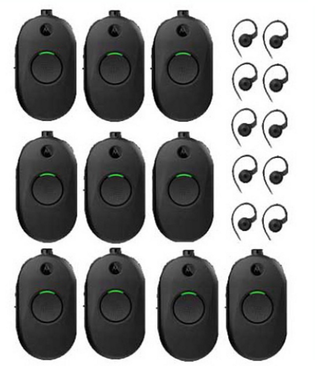 Set van 10 Motorola CLP446E Mini Portofoon met oortje zonder lader