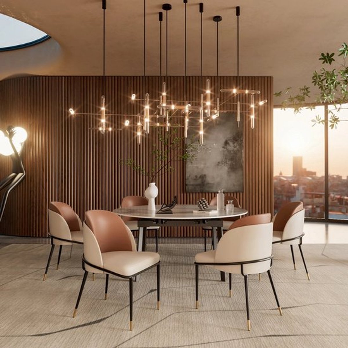 Eetkamerstoelen - Set van 2 - Kunstleren Bekleding - Comfortabel - Modern Design - Houten