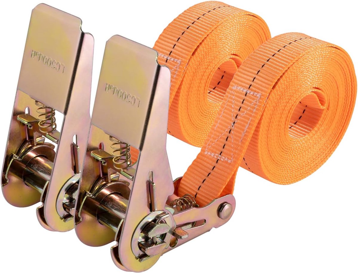 SnelShoppen - 4m Ratchet Lashing Straps - Robuuste Spanbanden voor Transport, Motor, Fietsen, Verhuizen, Bagage, Kamperen (2 stuks)