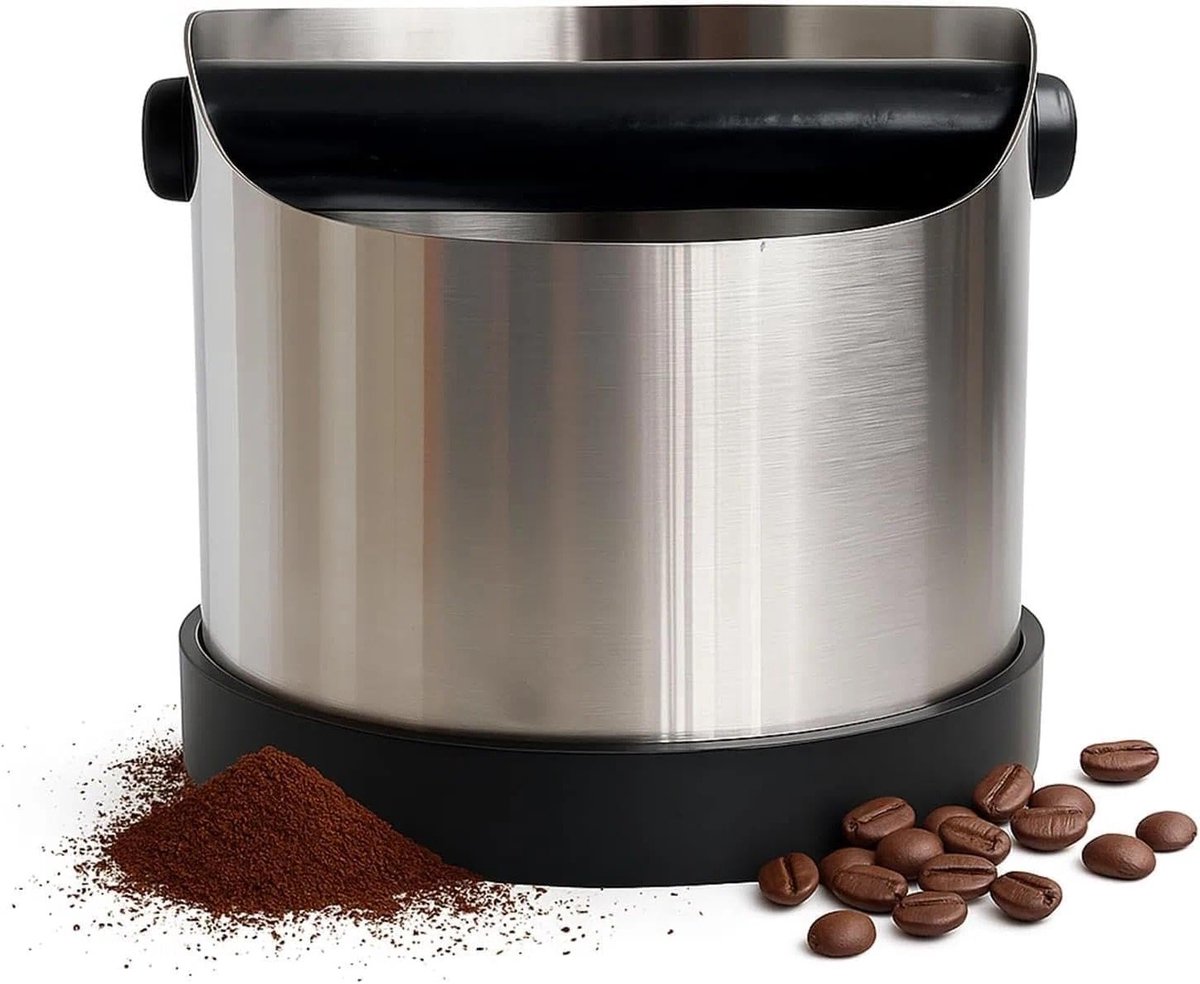 Professionele Koffie Klonkdoos RVS - Afvalbak voor Koffiedik met Afneembare Arm