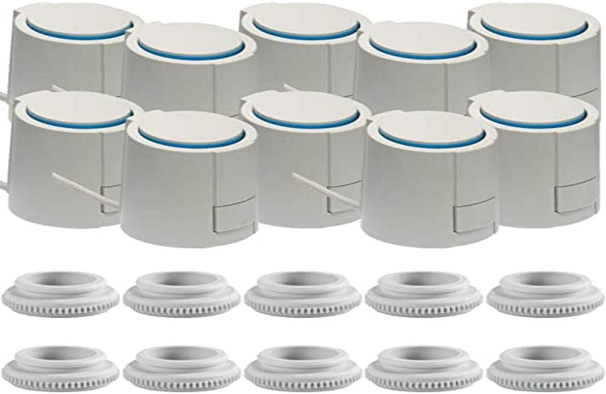 SnelShoppen - Actuator 230V voor Verwarmingssystemen, Lichtgrijs, 10 Stuks, Automatische Regelaar voor Retourafsluiters, Efficiënt en Compact