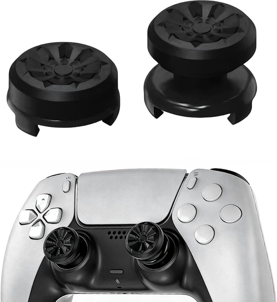 SnelShoppen - Duimgrepen Caps voor Controllers - Premium Siliconen, Anti-Slip, Bescherming voor Analoge Sticks - 4 Stuks - Zwart - Gaming Accessoires