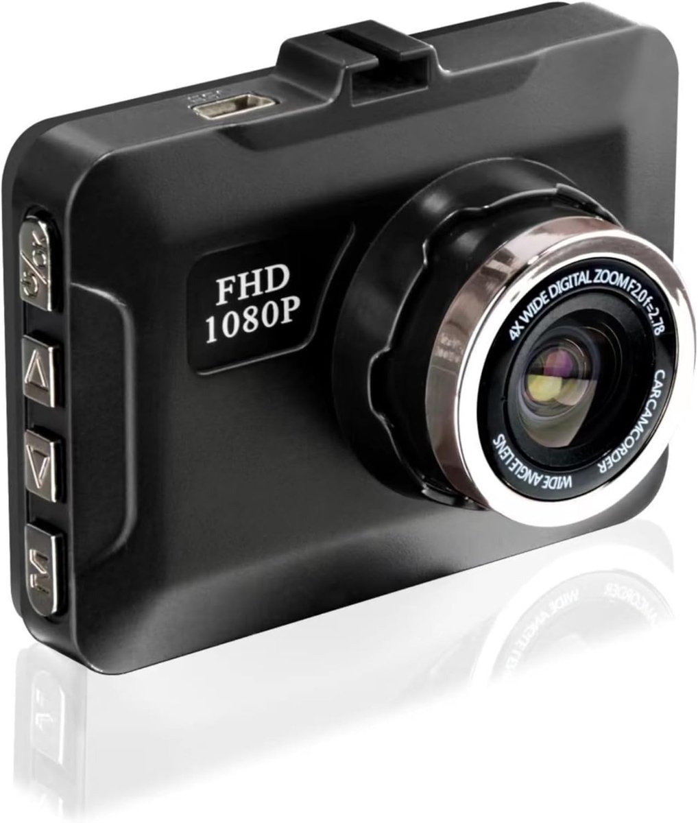 SnelShoppen - 1080P Full HD Auto DVR Dashcam met 3.0 Inch LCD Scherm, Breedhoek Voor Camera, Looprecording, File Lock, Ideaal voor Auto Beveiliging en