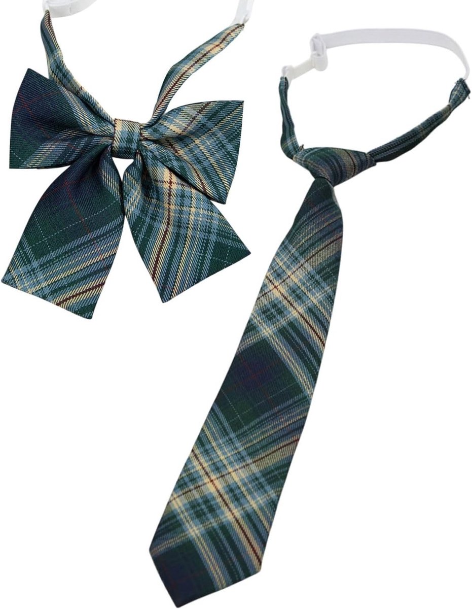 Tartan Krawatte in Groen met Schottenpatroon voor Dames en Heren - Perfect Accessoire voor Carnaval en Mottoparty