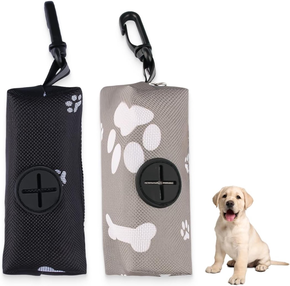 SnelShoppen - 2 Pcs Dog Poop Bag Dispenser, Handige Poepzakjeshouder met Rits, Geschikt voor Elke Hondenriem, Compact en Lichtgewicht, Ideaal voor Wan