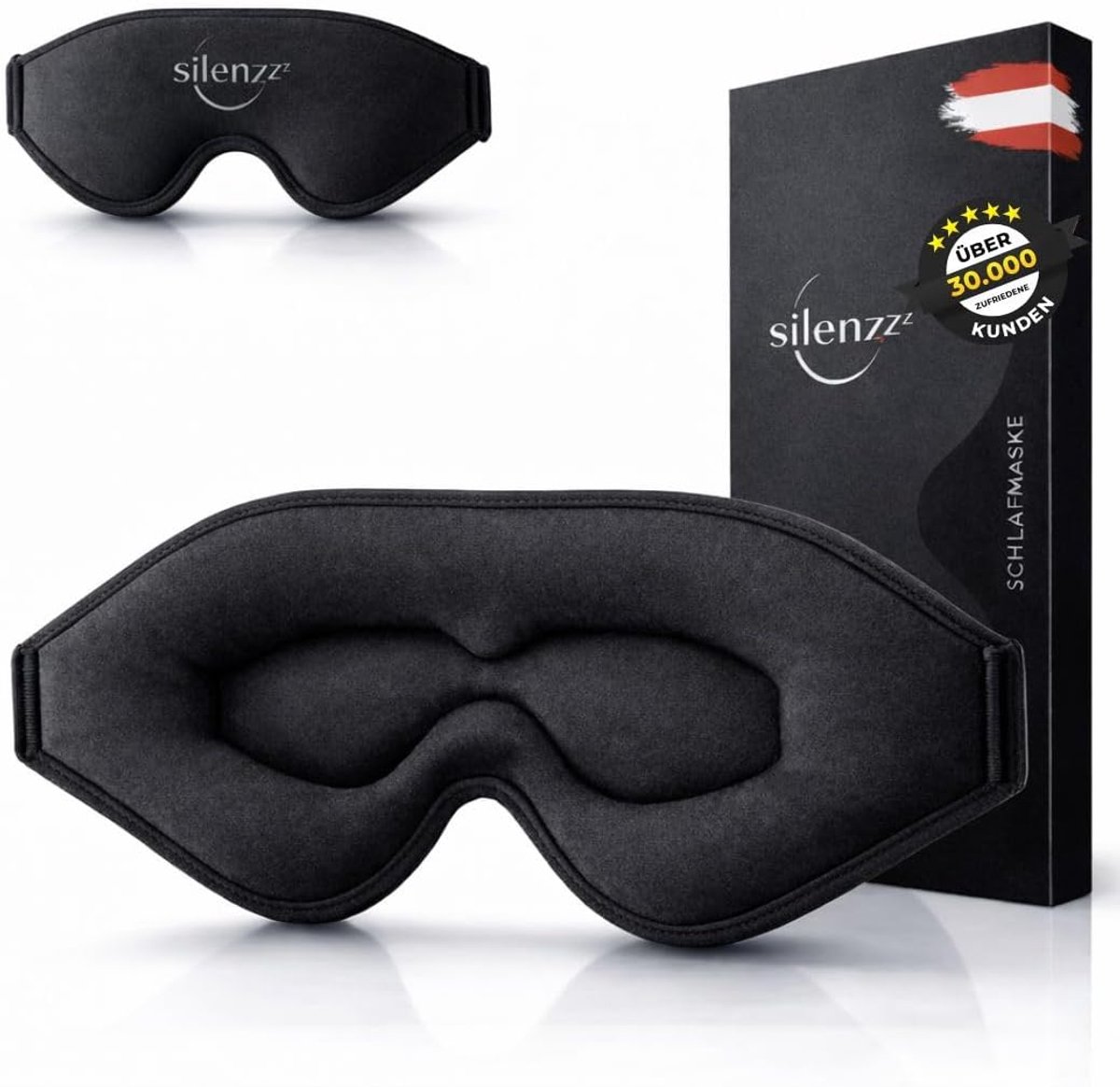 Thijox - Premium 3D Slaapmasker voor Mannen en Vrouwen, Comfortabel en Gevoerd Zwart Oogmasker voor Absolute Duisternis, Ideaal voor Reizen en Thuisge