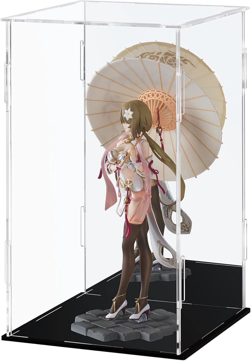 SnelShoppen - Acryl Displaykast voor Verzameling, Actiefiguren en Minifiguren, Dust-free Bescherming, Zwart, 15x15 cm, Perfect voor Organisatie en Bew