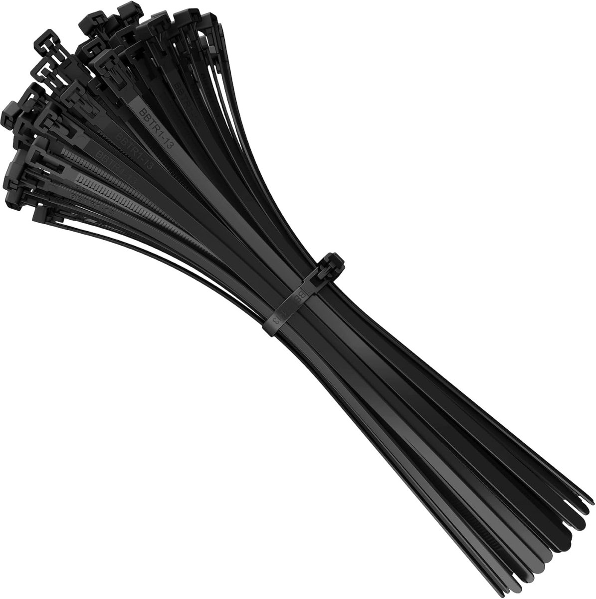 SnelShoppen - Resealable Kabelbinders 250mm x 7.6mm - Herbruikbare Tie Wraps - 100 Stuks Zwart - Hoogwaardige Nylon Kleur - Perfect voor Thuis en Buit