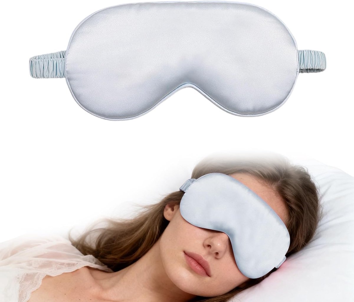 SnelShoppen - Zijden slaapmasker, comfortabel oogmasker van moerbeizijde, lichtblokkerend oogmasker met elastische band, zachte oogafdekking voor zijs
