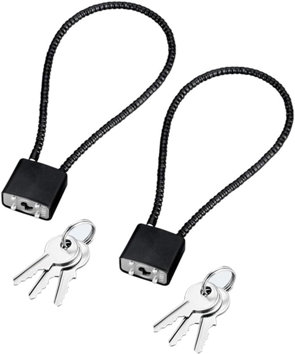SnelShoppen - 2 stuks Kabelslot Hangslot met Sleutel 20 cm - Draadslot Staalkabel met Slot voor Koffer Kluisje Vuilnisbak Fiets Kelderslot Kofferslot