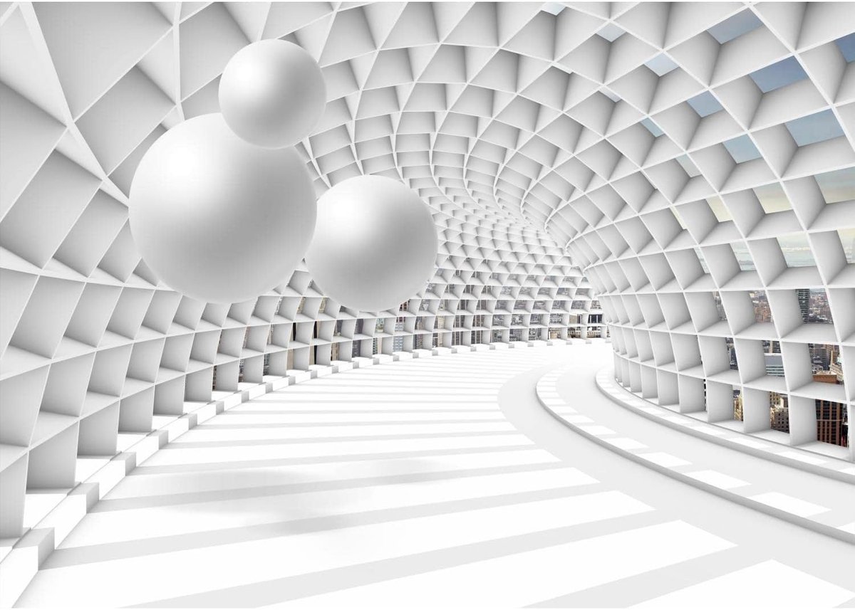 SnelShoppen - Wall Mural 3D Atmosphere 352 x 250 cm - Non-woven Fotobehang voor Woonkamer, Slaapkamer, Kantoor, Hal - Moderne XXL Wanddecoratie - Duur