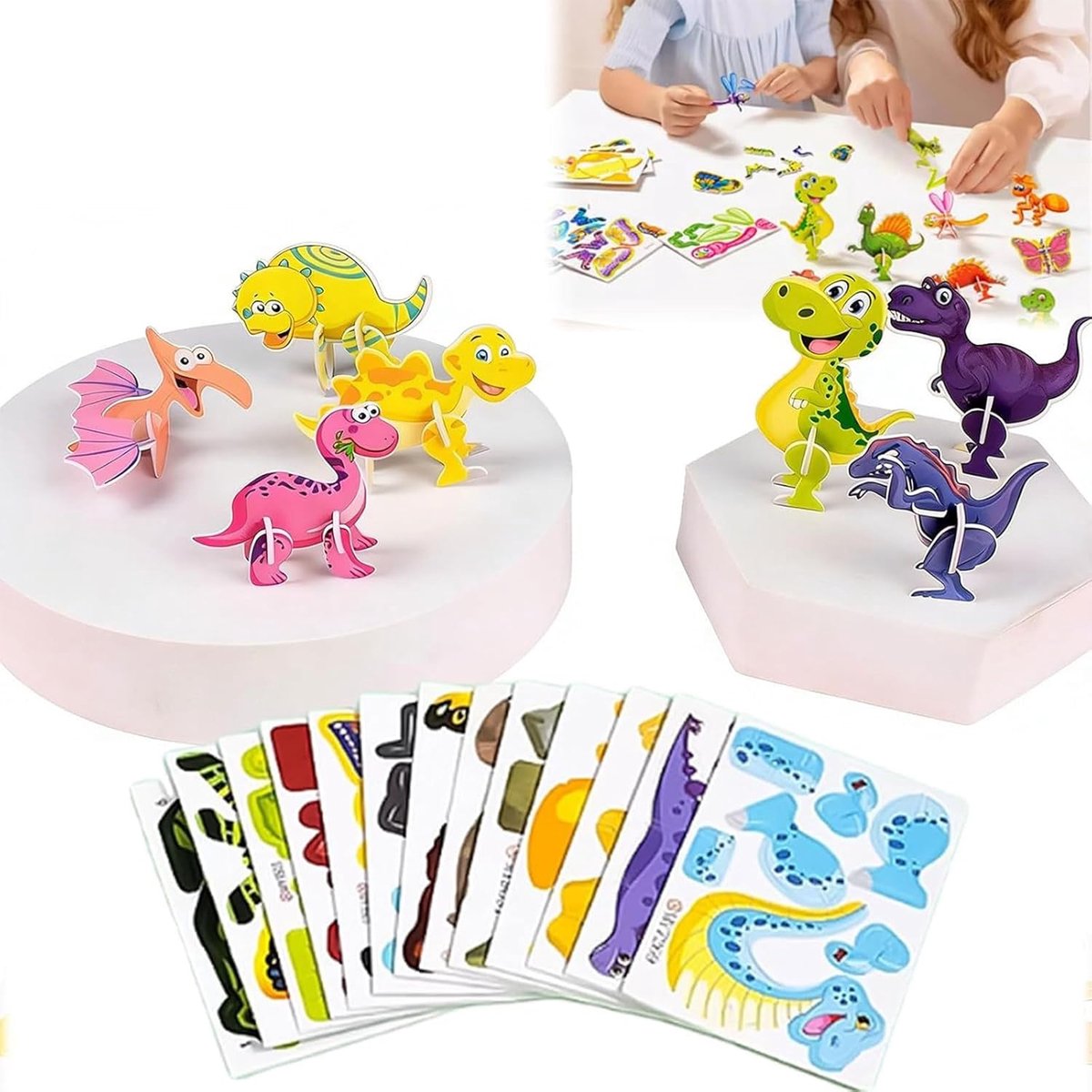 SnelShoppen - 25pcs Educatieve 3D Cartoon Puzzels voor Kinderen - Duurzame Montessori Speelgoed - Leerzame Dieren Puzzels voor Baby's - Kleurrijke en