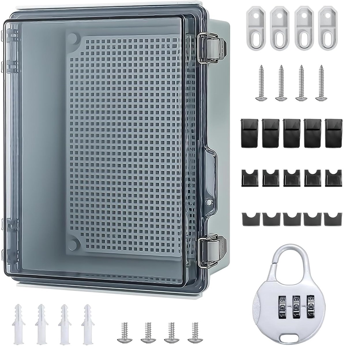 SnelShoppen - Abzweigdose IP66 Waterdichte Junction Box voor Buiten, Transparante Aansluitdoos met Wandmontage en Beveiliging, 290x190x140mm, Geschikt