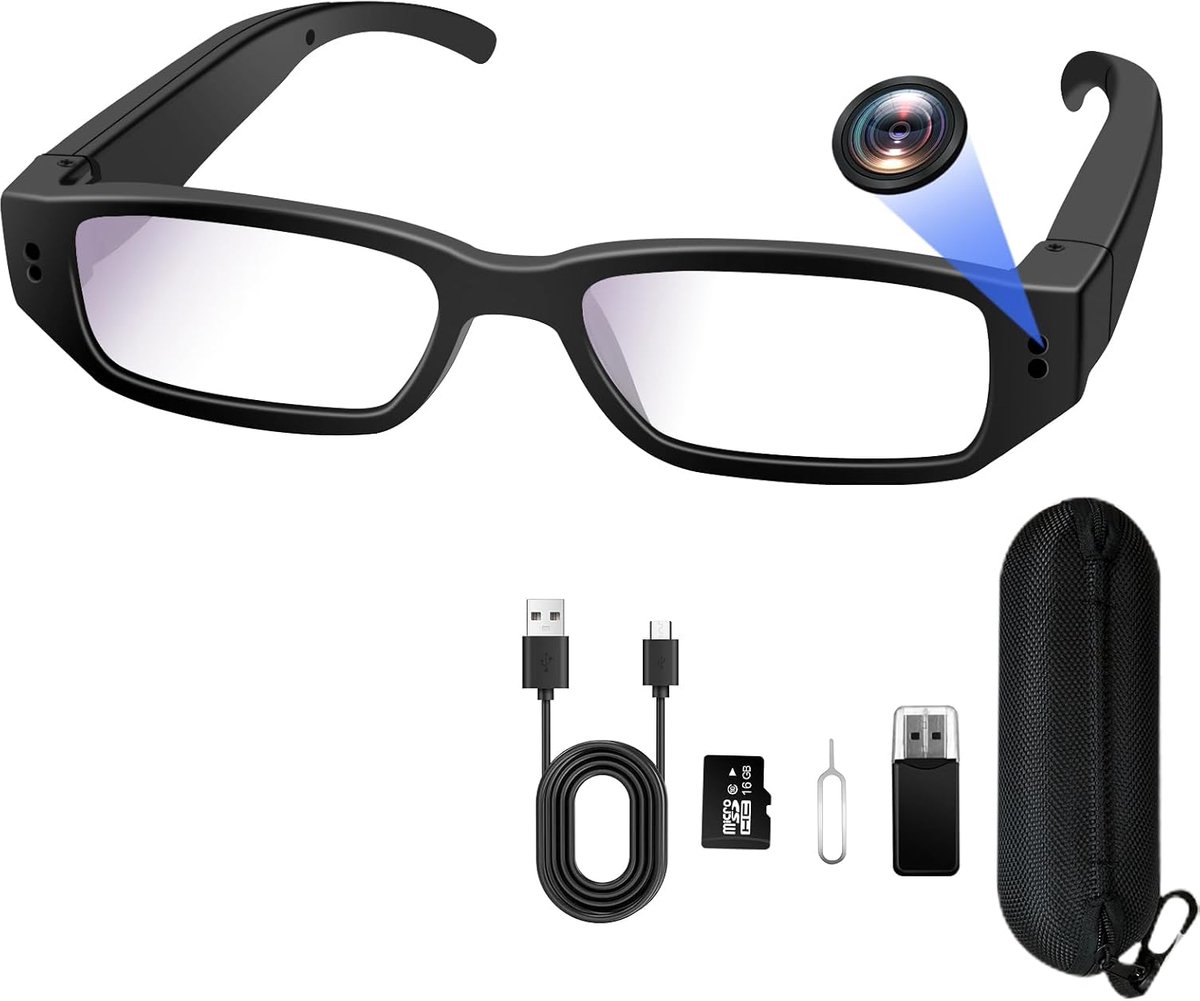 SnelShoppen - Verborgen Camera in Zonnebril, Actie Camera HD 1080p, Spionagecamera met 16GB Geheugen, Perfect voor Fietsen, Wandelen, Vissen en Buiten