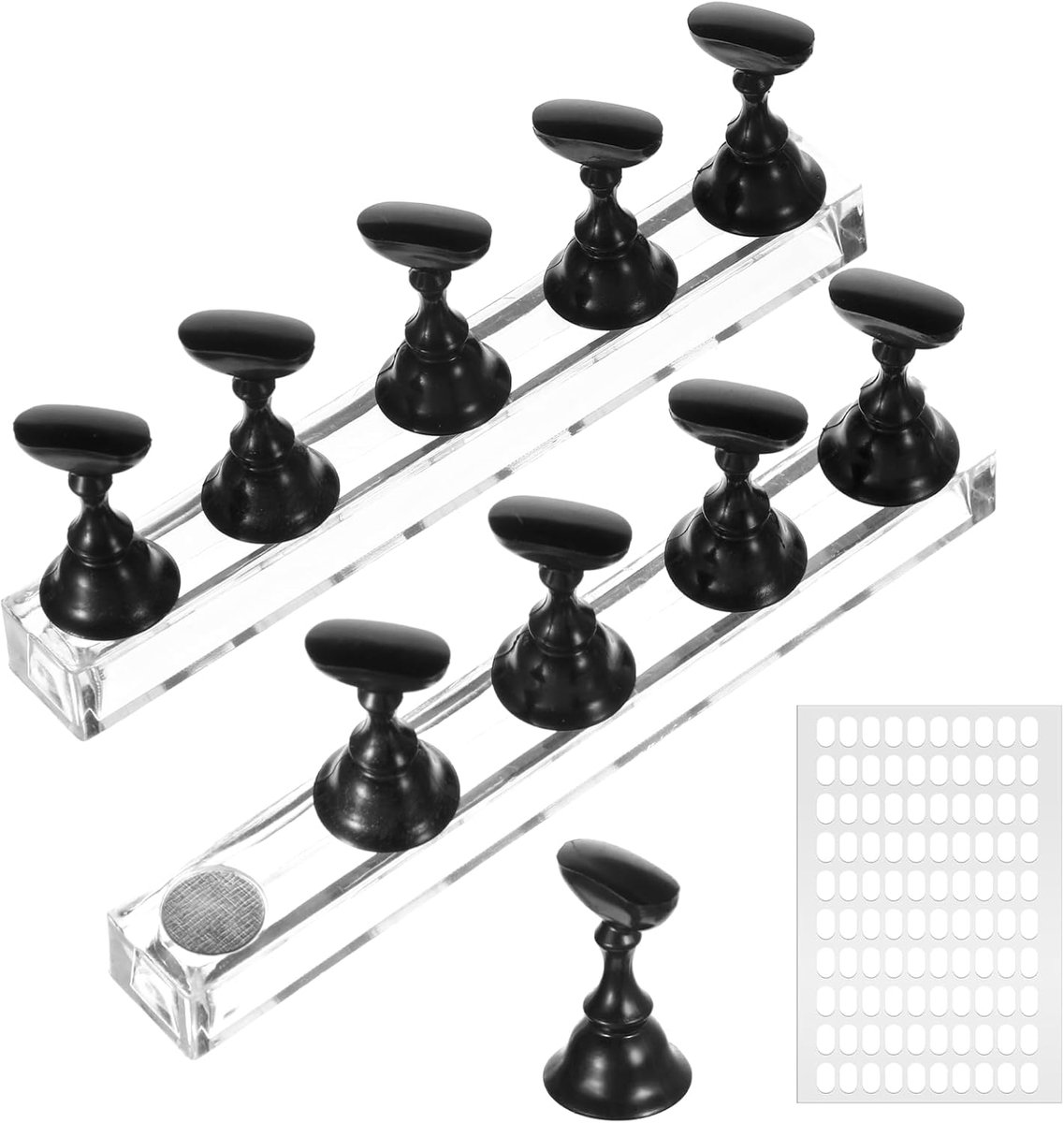 SnelShoppen - 2 Pcs Nagelstandaard voor Druknagels, Acryl Nagelstandaard voor Oefening, Magnetische Nageltips Houder, DIY Nagelkunst met 100 Herbruikb