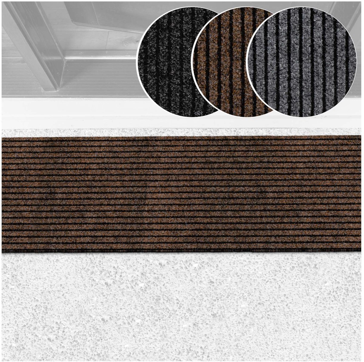 ANRO Mischa Deurmat Bruin 120x40 cm - Antislip - Rubberen rug