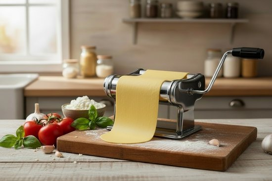 Cookinglife Pastamachine Italian - Robuuste Handmatige Pastamaker - Pasta Maker - Metaal Chroom - Zilver - Voor Lasagne & Spaghetti van Merkloos — afbeelding 5