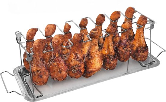 Kippenvleugelhouder RVS voor BBQ