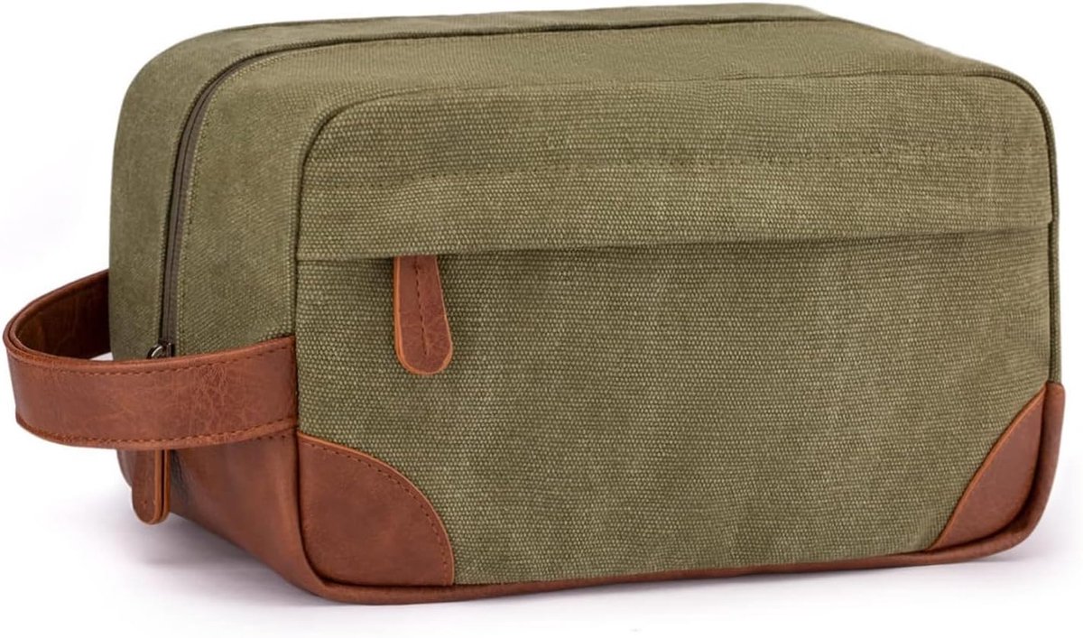 SnelShoppen - Grote Toilettas voor Mannen, Waterdicht en Slijtvaste Toiletry Bag, Gescheiden Opbergdesign, Multifunctioneel voor Zakenreizen, Groen
