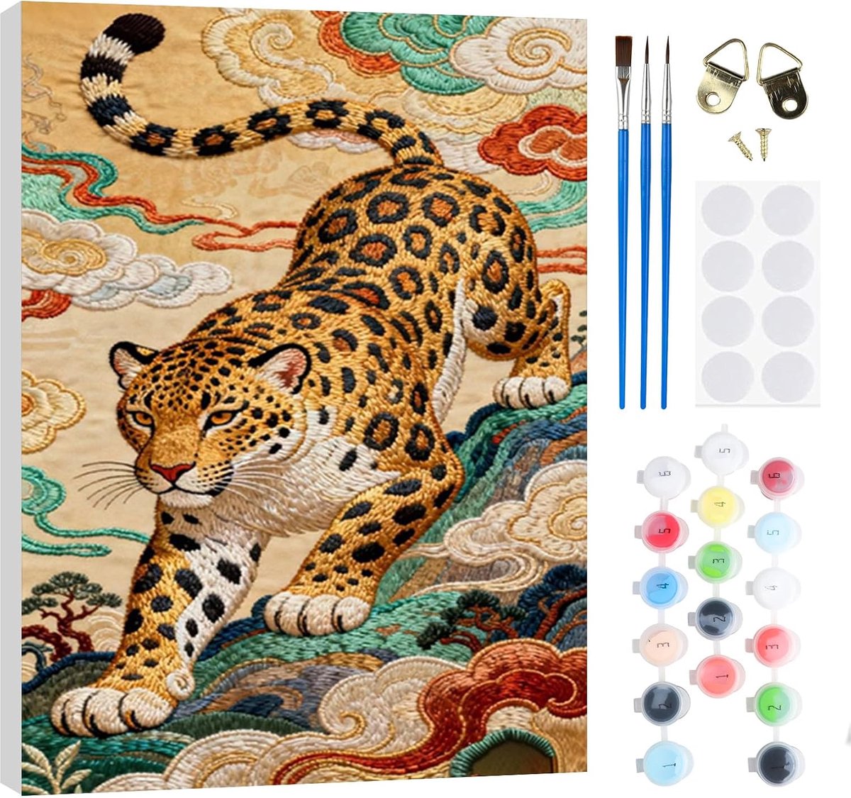 SnelShoppen - Schilderen op Nummer Kit 20x30cm - Hulpmiddel voor Beginners - Creatief DIY Kunstproject voor Volwassenen en Kinderen met Houten Lijst -