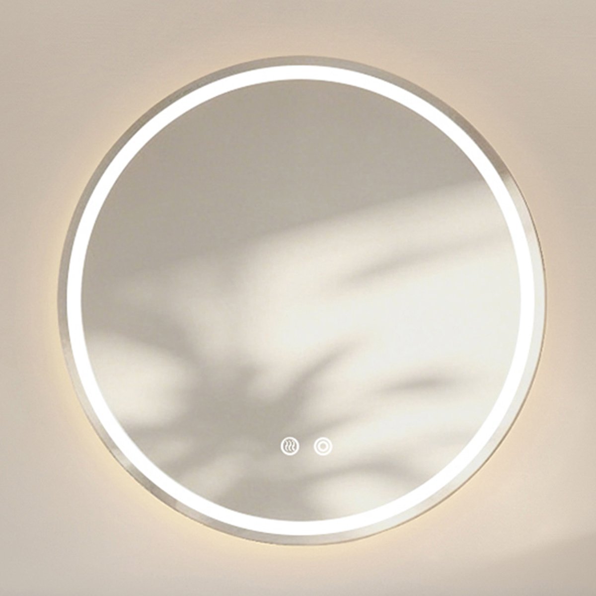MIVRAY Badspiegel – 80 x 80 cm – Dimbare Ledverlichting Met 3 Kleurtemperaturen – Glas – Zilver – Wandmontage Met Anticondens