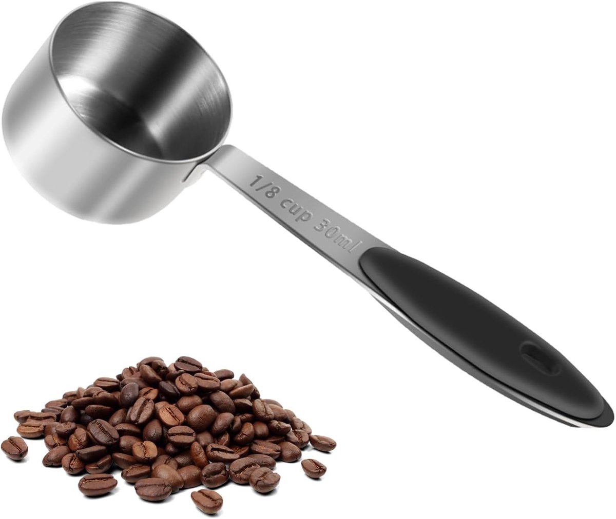 Maatlepel voor Koffie en Thee, 30ml RVS Lepel met Lange Handgreep voor Koffie, Thee, Specerijen en Poeders