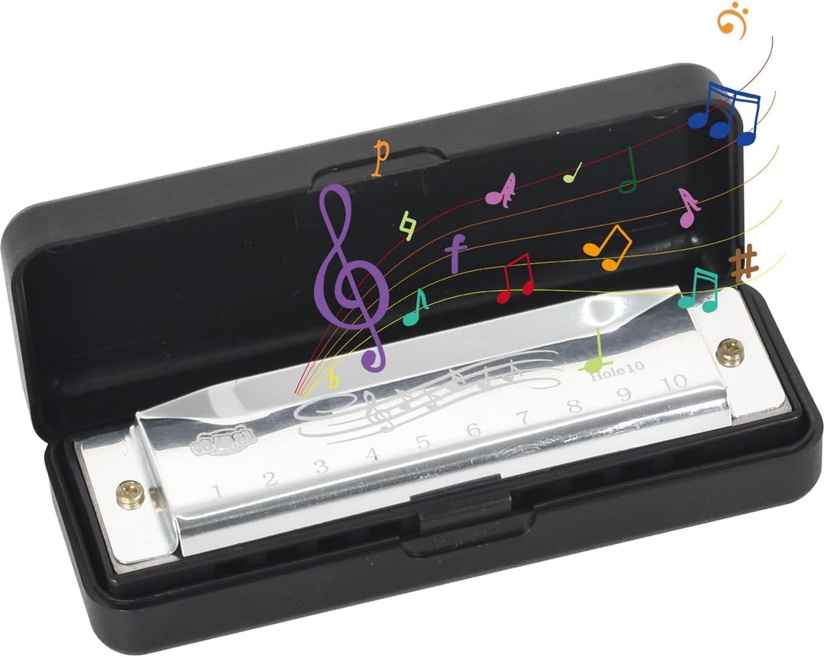 Blues Harmonica 10 gaten - diatonische harmonica C - hoge kwaliteit - perfect voor beginners en professionals - ShopVlot