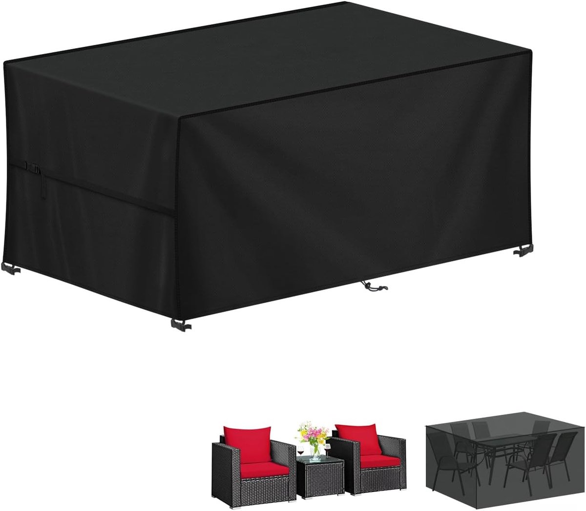 SnelShoppen - Waterdichte Tuinmeubelhoes 150x90x90cm - Winddichte Bescherming voor Tuinmeubels, Tafel en Zitgroep - 420D Oxford Stof - UV-Bestendig -