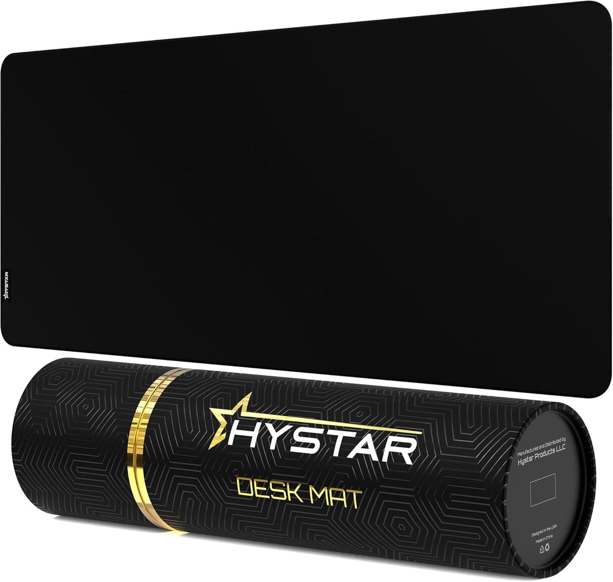 SnelShoppen - XXL Gaming Mouse Pad 36" x 16" | 5mm Dikte, Waterdichte Polyester, Natuurlijke Rubber Ondergrond, Zwart | Ideaal voor Gamers en Thuiswer