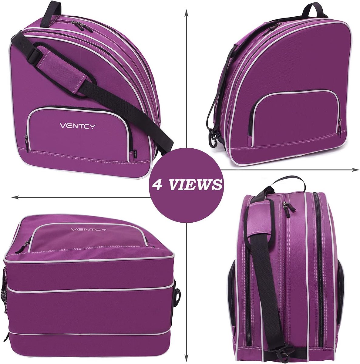SnelShoppen - Skate Bag voor Kinderen en Volwassenen, Inline Skate Tas, Roller Skate Tas voor Mannen en Vrouwen, Ruime Roller Tas tot Maat 45 (EU) van