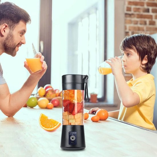 Draagbare Blender - Mini Blender USB - Smoothies Maken - Zes RVS Bladen - 380ml - Blauw — afbeelding 5