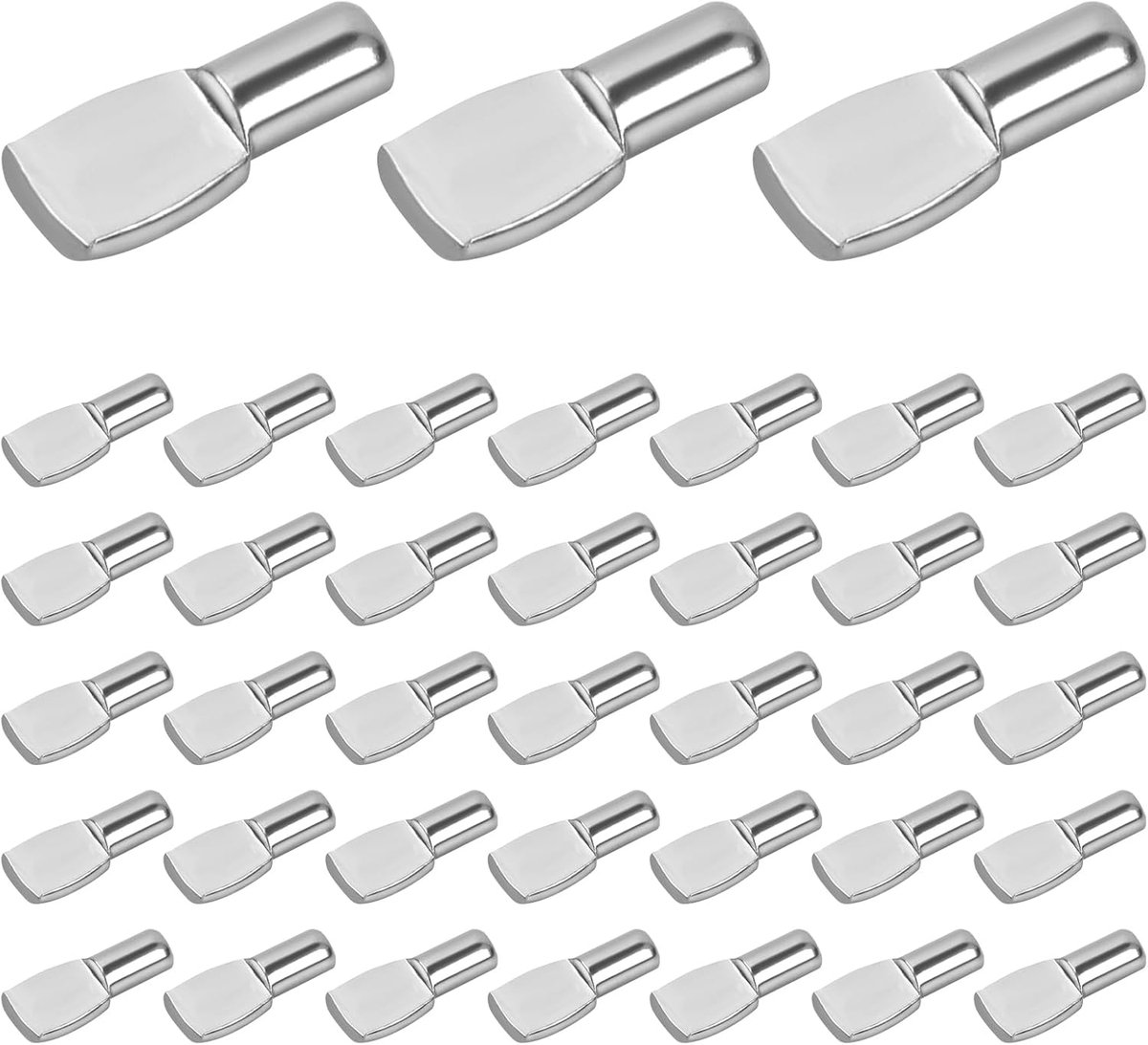 SnelShoppen - Pack van 50 Plankdragers, Insteek Ondersteuning 5 mm, Rvs Ondersteuningspins voor Keukenmeubels, Boekenkasten, Kasten en Meubels