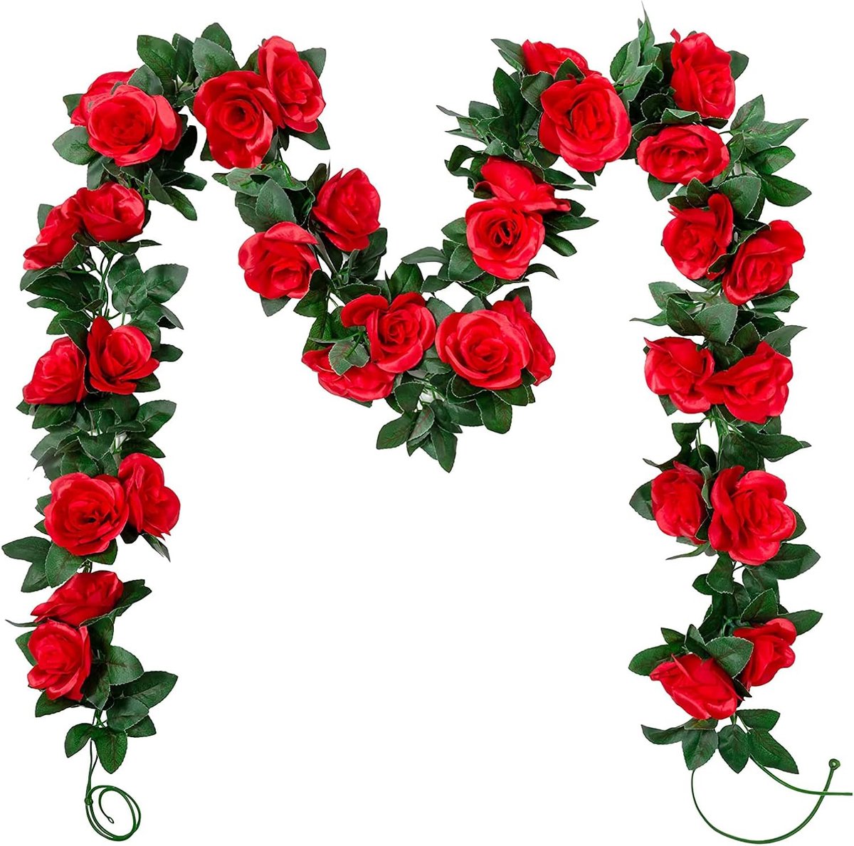 SnelShoppen - 2 Pcs Kunstmatige Rozen Krans - Hangende Zijde Bloemen voor Buiten en Binnen - Decoratie voor Trouwerij, Tuin, Badkamer, Wand Achtergron