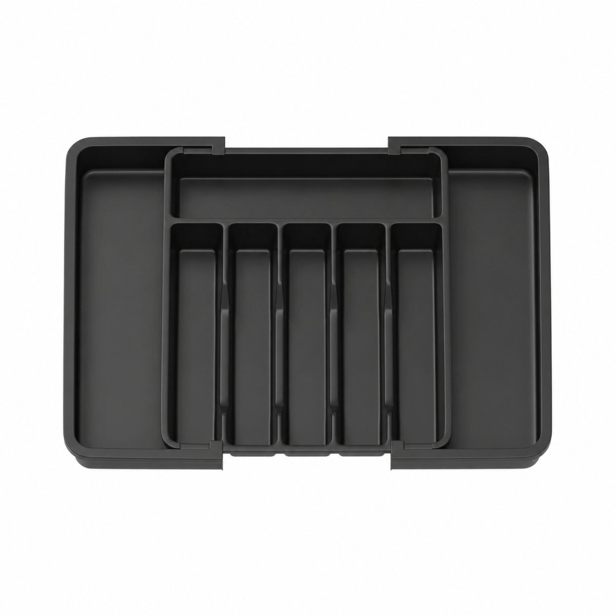 Noventra - Bestekbak - Uitschuifbaar - Bestek Organizer Verstelbaar - Besteklade voor Keukenlade - Lade Organizer - Keuken Organizer - 8 Vakken - Zwart